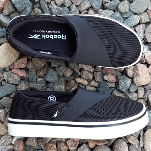 Reebok Shoes | Reebok Black Slip on Casual Sneakers Walking Shoes | Color: Black | Size: 8 | Pm-52320499's Closet